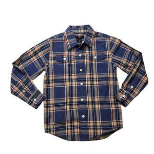 Gap Kids Blue Plaid Button Down Shirt small